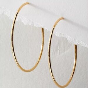 Free People 14k gold plated 3” Hoop Earrings NWT